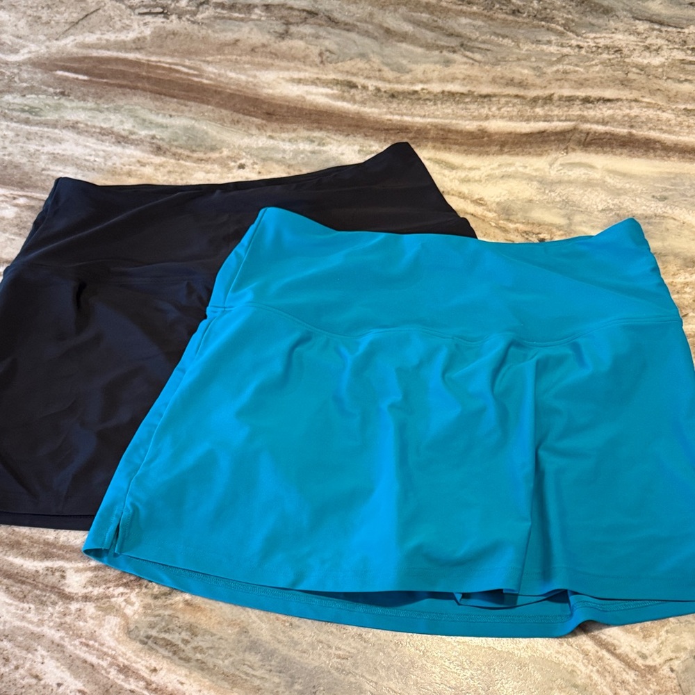 Women’s Swim Skort Cover-Up in Teal and Black